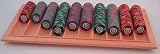 Oak Poker Chip Table Tray (Holds 500 Chips)