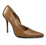 4 1/2 Inch Sexy Stiletto Shoe Classic Pump Shoe WIth Pointed-Toe Camel Leather