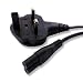 HDIUK 3 metre Figure 8 C7 mains power cable 2 pin IEC fitted with UK plug. Made in the UK