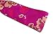 Luxurious Silk Brocade, Golden Flowers, Blue Leaves Over Fuchsia, Soft Headband