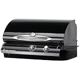 Outdoor GreatRoom Company 24 Inch Legacy Cook Number Built-In Black Porcelain Propane Gas Grill