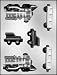 3D TRAIN ENGINE & CARS CHOCOLATE MOLD.