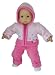 Pink Fleece Bunny Coat and Pants. Fits 15" Dolls Like Bitty Baby and Bitty Twins