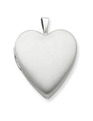 Sterling Silver 20mm Satin Heart Locket. Metal Wt- 3.4g