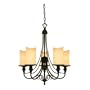 Westinghouse 69001 Hearthstone Five-Light Chandelier, Burnished Bronze Patina Finish with Burnt Scavo Globe