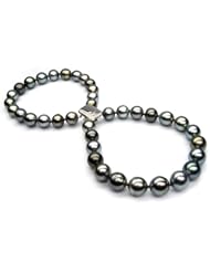 8x10mm Tahitian Pearl Double Rows Bracelet with 18K Clasp