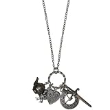 Alice In Wonderland Necklace, Vintage Stampings In Burnished Silver