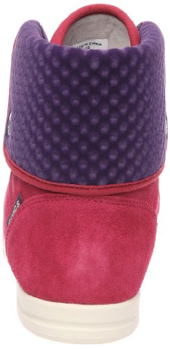 Crocs LoPro Suede Hi-top Sneaker, Chaussures montantes femme - Rouge (Pomegranate/Mulberry), 39-40 EU (W9 US)