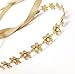 Gold Metallic Flower Wrap Headband with Swarovski Crystals