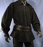 PIRATENHEMD BAUMWOLLHEMD PIRAT HEMD GR. XL schwarz 395