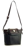 41T1-Hp9xGL._SL160_ - Genuine Premium Pebble-Grain Leather Handbag - Black with Cognac Trim - leather-clutch-purse
