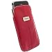 Krusell Large Leather Luna Mobile Phone Pouch - Red/Sand