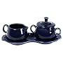 Fiesta Covered Creamer and Sugar Set with Tray, Cobalt