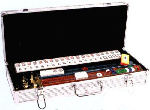 Childrens Toyshop  Toys : Western Mah Jong Set In Aluminum Diamond Surface Case