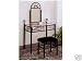 Black Metal Bedroom Vanity with Glass Table & Bench Set