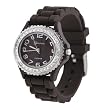 Geneva Platinum CZ Accented Silicone Watch