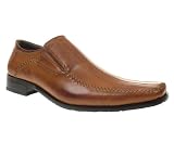 Barratts Mens Tan Twin Gusset Apron Round Toe Slip On Formal Shoes