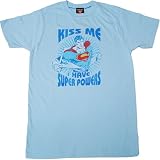 Superman Distressed Kiss Me I Have Super Powers Mens Slim Fit T-Shirt