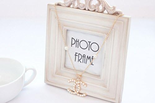 Greatmate Simple Vintage Gold With Pearl Pendant Necklace Letter