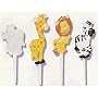 Safari Cakes Cupcakes(a28) - Safari & Zoo Animals 8 Re-Usable Cake Pics & Party Favors