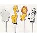 Safari Cakes Cupcakes(a28) - Safari & Zoo Animals 8 Re-Usable Cake Pics & Party Favors