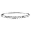 14K White Gold Diamond Bangle Bracelet - 2.03 Ct.