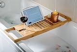 Bathforia Bathtub Caddy: Bamboo Bathtub Caddy Puts The Relaxation Back In Bath Time - Bathtub Tray - Store All Bathtub Accessories - Bathtub Caddy With Book Holder - Luxury Bath Products - Guaranteed