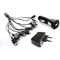 Eclipse 10 en 1 C�ble Chargeur universel USB pour iPod / iPhone / PSP / cam�ra / Nokia / HTC / LG / Samsung / BlackBerry avec adaptateur voiture et adaptateur d'accueil