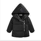 （WE●LOVE）アウターウエア　ダウンジャケット　防寒服　ダウンコート　男女児綿服　冬物　キッズジャンパー 秋冬　無地　上着　子供服　男女兼用 (90cm, 黒)