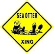 SEA OTTER CROSSING mammal endangered sign