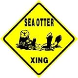 SEA OTTER CROSSING mammal endangered sign