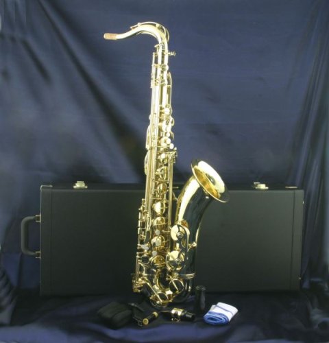 MusicalInstruments: Revere   Gold Lacquer Tenor Saxophone with Deluxe Case and Selmer mouthpiece. THREE YEAR WARRANTY
