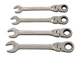 Crescent FRP4 4 Piece 3 8-Inch to 9 16-Inch 72 Tooth Ratcheting Pivot Head Combination Wrench Set