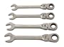 Crescent FRP4 4 Piece 3/8-Inch to 9/16-Inch 72 Tooth Ratcheting Pivot Head Combination Wrench Set