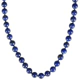 14k Yellow Gold 8mm Lapis Bead Necklace, 17