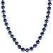 14k Yellow Gold 8mm Lapis Lazuli Bead Necklace, 17"