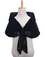 Topwedding Little Girl Faux Fur Shawl Stole Wedding Party Wrap for KID