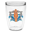 Sharks with Surfboard 16 oz Insulated Beverage Tumbler, Clear