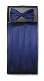 SILK Cumberbund & BowTie NAVY BLUE Men's Cummerbund & Bow Tie Set