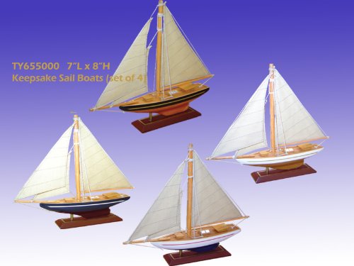 Childrens Toyshop  Sporting Goods : T&Y Replicas TY655000 Sm. Sail Boat - Set of 4