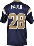 Marshall Faulk Autographed Jersey | Details: St. Louis Rams, Reebok Authentic Navy