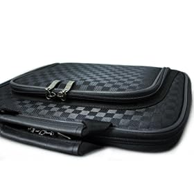 CaseCrown Premium Memory Foam Pouch Case with Front Pocket - Check style For MSI Wind U100-432US 10-Inch Netbook