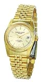 Charles Hubert Paris - Men's Premium 14kt Gold-plated Traditional Watch w/Date and Champagne Color Dial