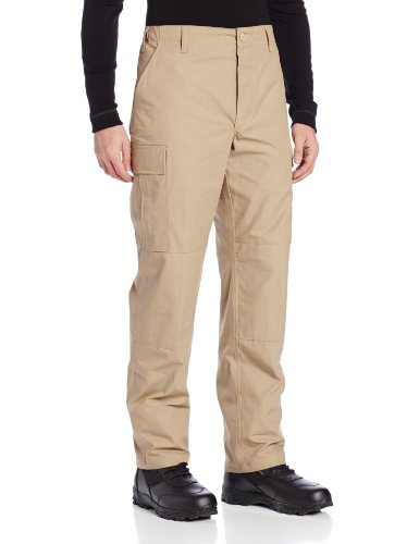 TRU-SPEC Men's Rip Stop BDU Pant, Khaki, Small Short