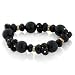 Murano Glass Beads Black Goldtone Accents CZ title=