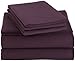 Amazon Brand – Pinzon Signature Cotton Heavyweight Velvet Flannel Sheet Set - Queen, Aubergine