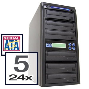 Produplicator 5 Target 24X SATA DVD Duplicator Burner Drive Copier Duplication Tower Replication Recorder + Free Nero Multimedia Suite CD/DVD Burner Software ($20 Value)