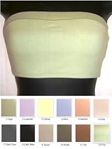 Cotton/Lycra Strapless Bandeau Tube Top 19-Seafoam SM