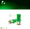 2x T10 5-smd 5050 LED Green Lights Bulbs for 194 168 W5w Interior,door, License Plate, Parking Lights
