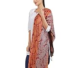 Woven Rayon Orange Paisley Stole RS.299.00 (75.00% Off) - Amazon